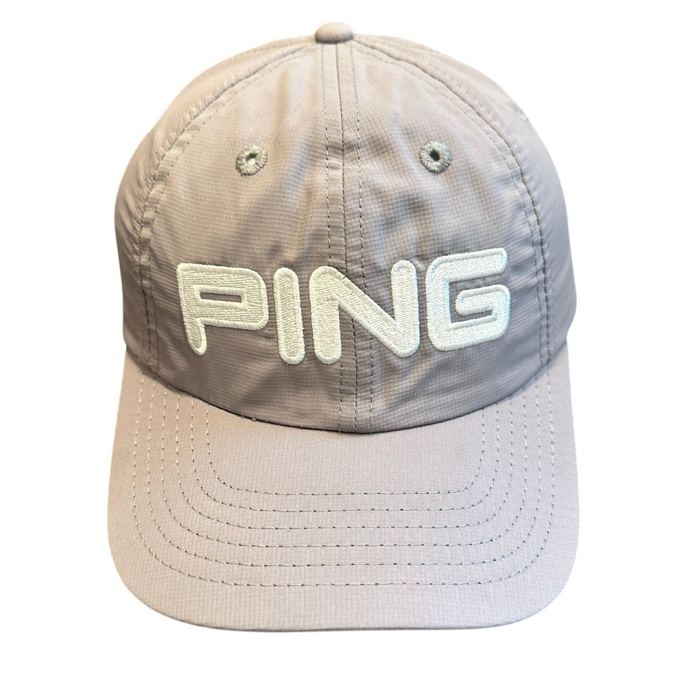 PING Golf Hat Baseball Cap Men's Adjustable Grey Lightweight Performance